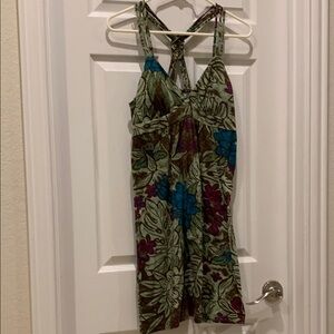 Floral Sleeveless Dress with Crisscross Back